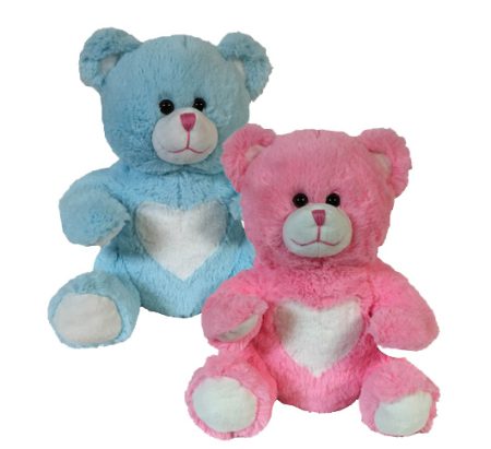 Blue and Pink Hearts Teddy Bear