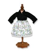 Sleeveless Empire Waist Doll Dress and Jacket - Fits 18 inch Doll