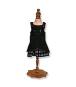 Black Denim Dress with Floral Trim - Fits 18 inch Doll