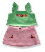 Green Top Pink Skirt - Fits 15 Inch Plush Animal
