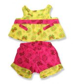 Yellow Pink Floral Outfit - Fits 15 Inch Plush Animal