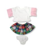 Plaid Skirt and Pink Sleeve Top - Fits 15 Inch Plush Animal
