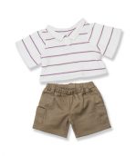 Stripe Top Beige Pants - Fits 15 Inch Plush Animal