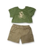 Green Top Beige Pants - Fits 15 Inch Plush Animal