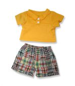 Yellow Top Stripe Pants - Fits 15 Inch Plush Animal